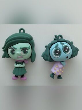 2” Disney Pixar Inside Out characters Disgust and Envy Keychain Charms